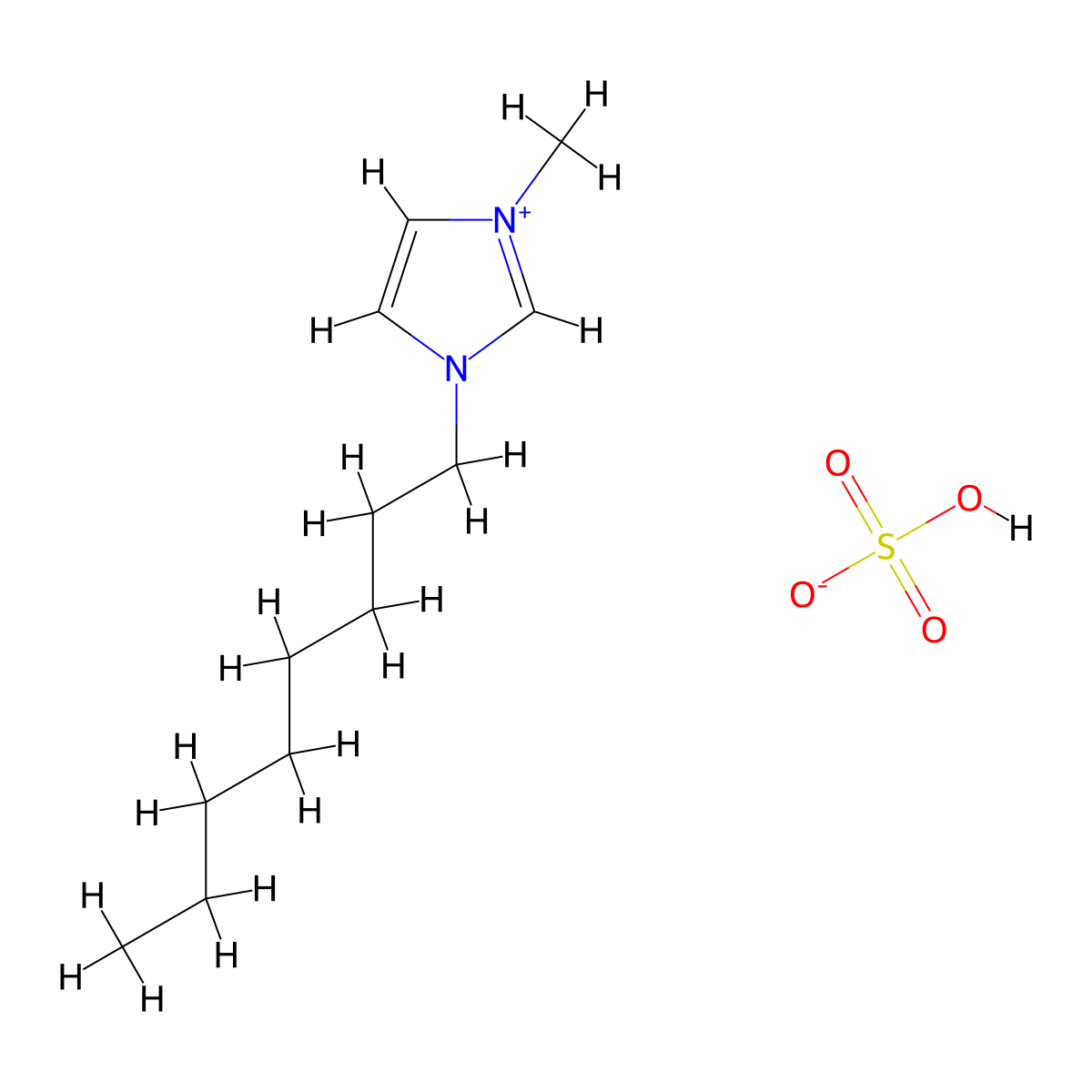 1-Octyl-3-methylimidazolium hydrogen sulfate molecular structure, CAS 497258-85-2
