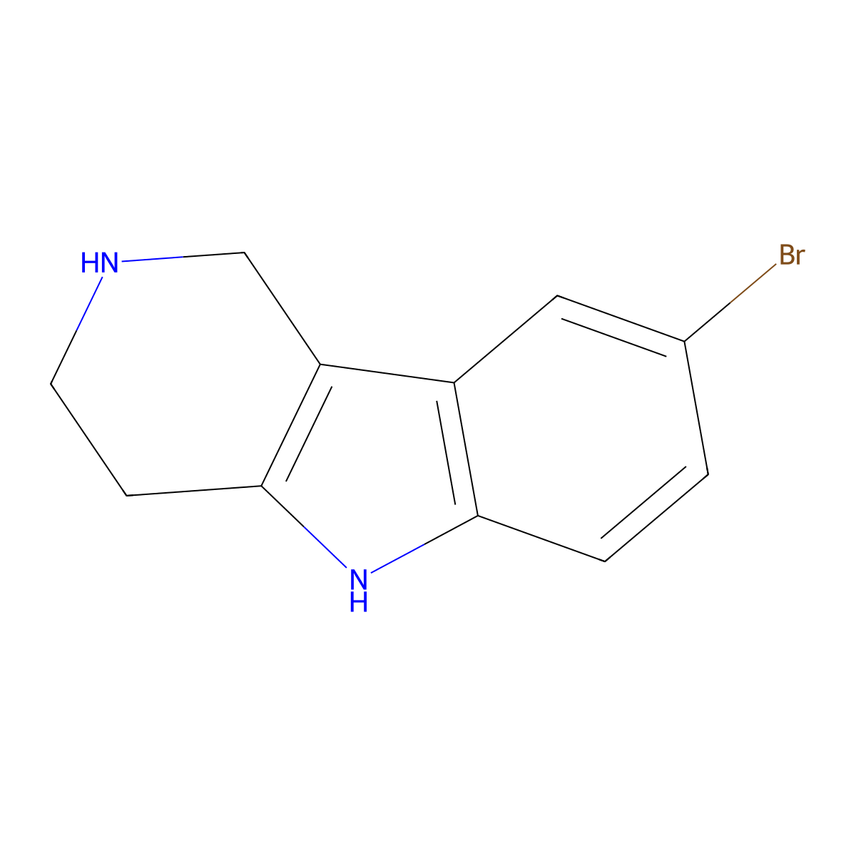 8-bromo-2,3,4,5-tetrahydro-1H-pyrido[4,3-b]indole molecular structure, CAS 497261-38-8
