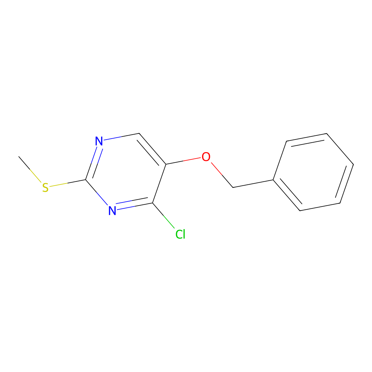5-(Benzyloxy)-4-chloro-2-(methylthio)pyrimidine molecular structure, CAS 4973-78-8