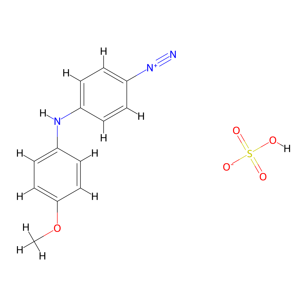 4-(4-Methoxyphenylamino)benzenediazonium hydrogensulfate molecular structure, CAS 49732-38-9