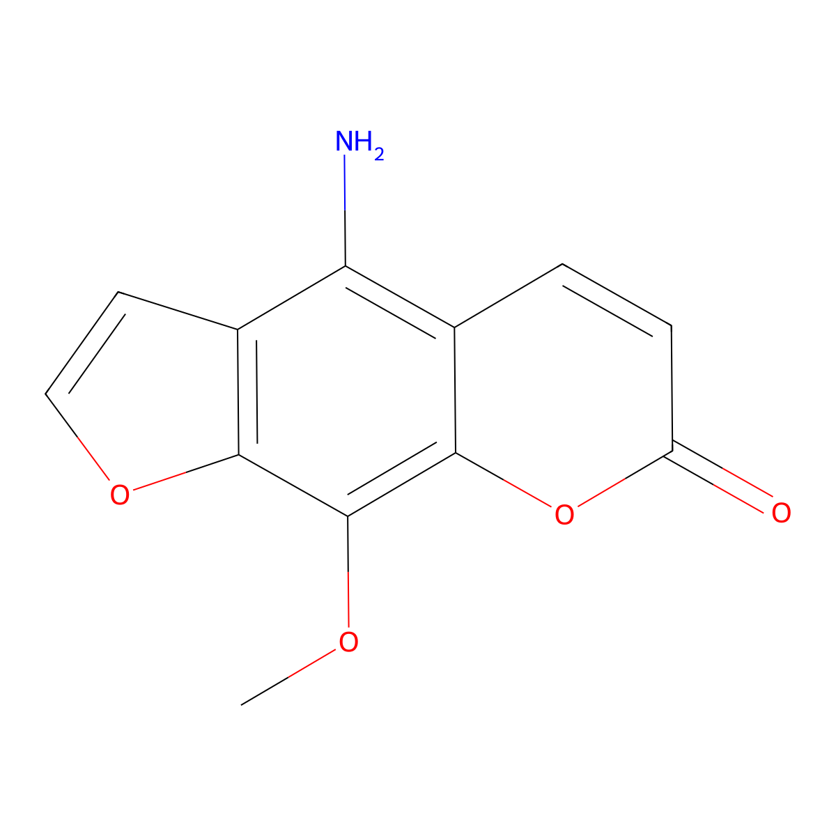 4-Amino-9-methoxy-7H-furo(3,2-g)chromen-7-one molecular structure, CAS 49739-65-3