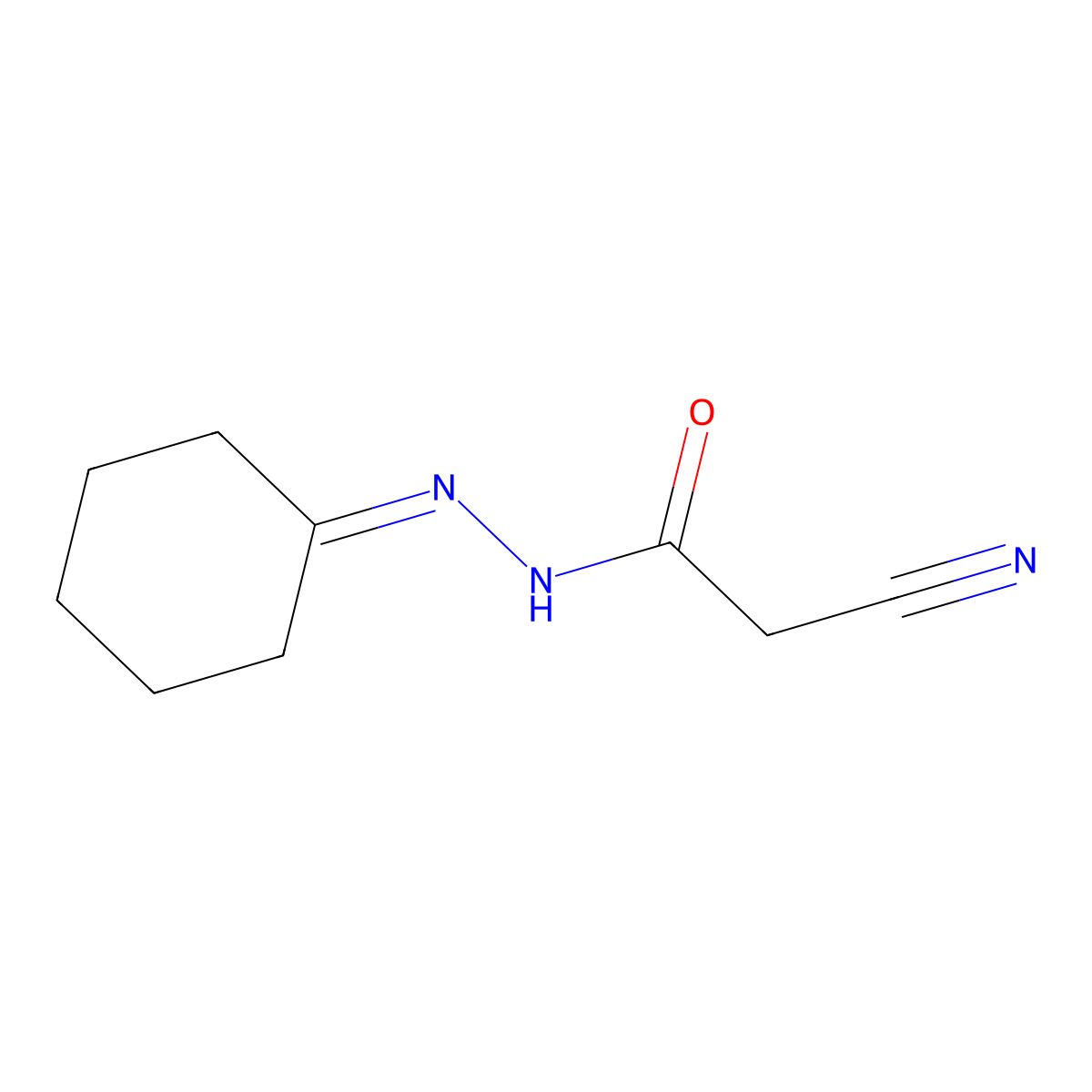 2-cyano-N'-cyclohexylideneacetohydrazide molecular structure, CAS 4974-50-9