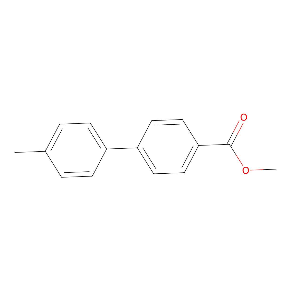 [1,1'-Biphenyl]-4-carboxylic acid, 4'-methyl-, methyl ester molecular structure, CAS 49742-56-5