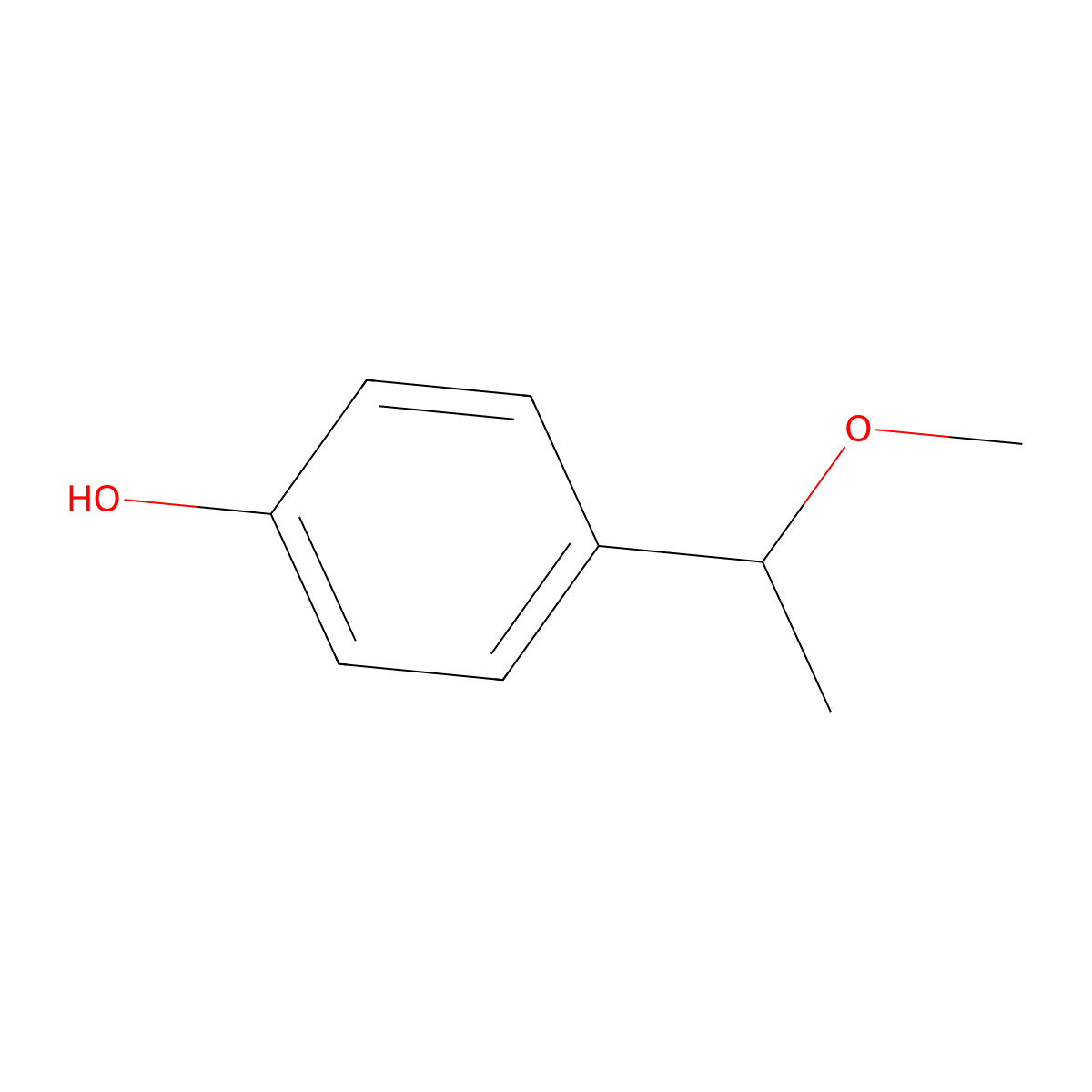 4-(1-Methoxyethyl)phenol molecular structure, CAS 49745-68-8