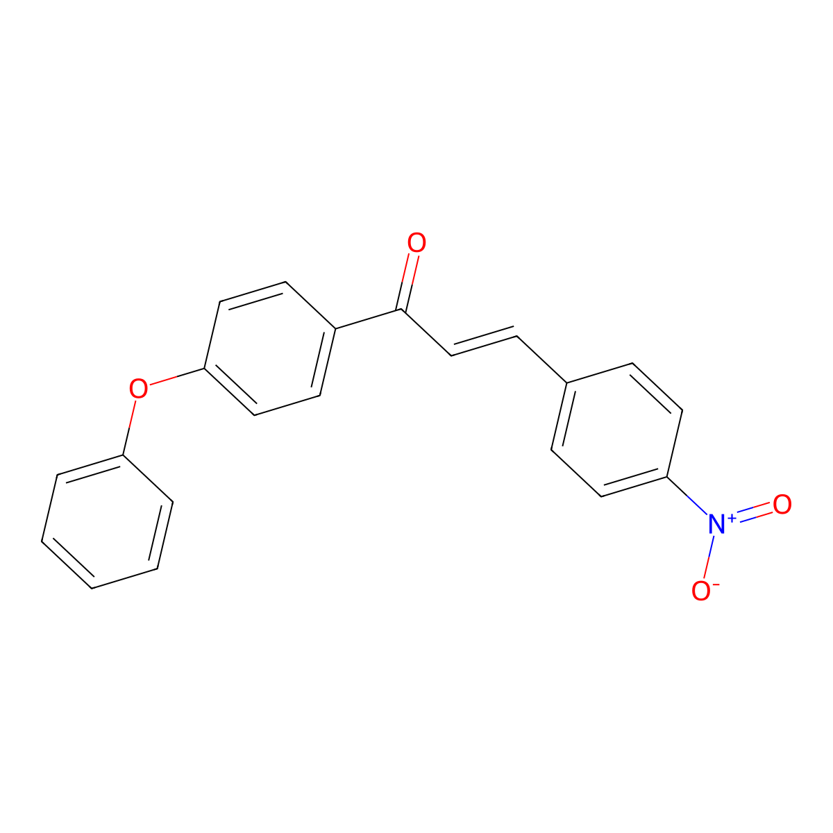2-Propen-1-one, 3-(4-nitrophenyl)-1-(4-phenoxyphenyl)- molecular structure, CAS 49746-55-6