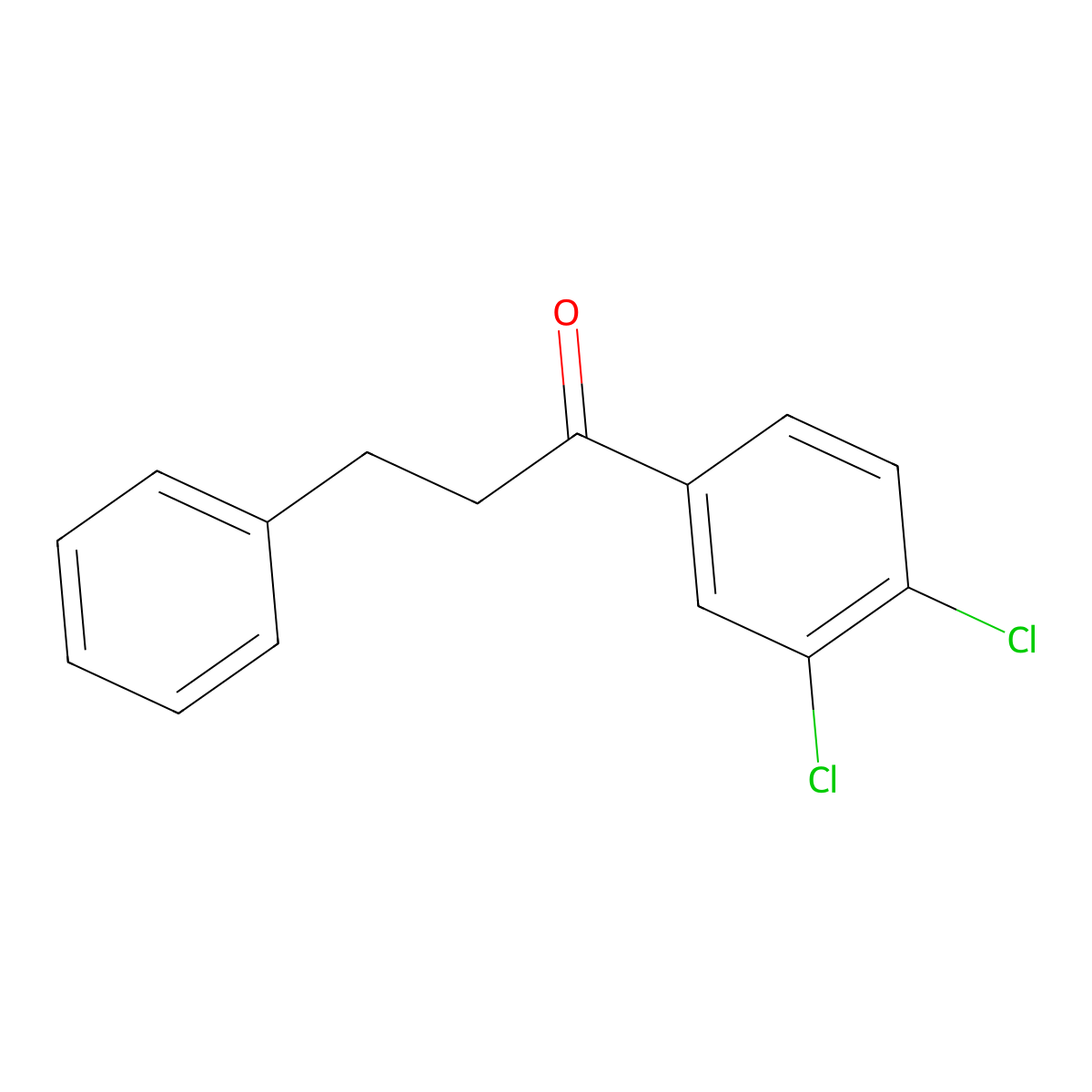 1-(3,4-Dichlorophenyl)-3-phenylpropan-1-one molecular structure, CAS 49747-54-8