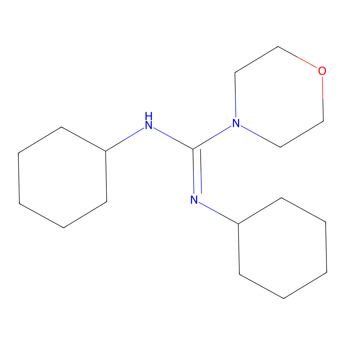N,N'-dicyclohexyl-4-morpholinecarboxamidine molecular structure, CAS 4975-73-9