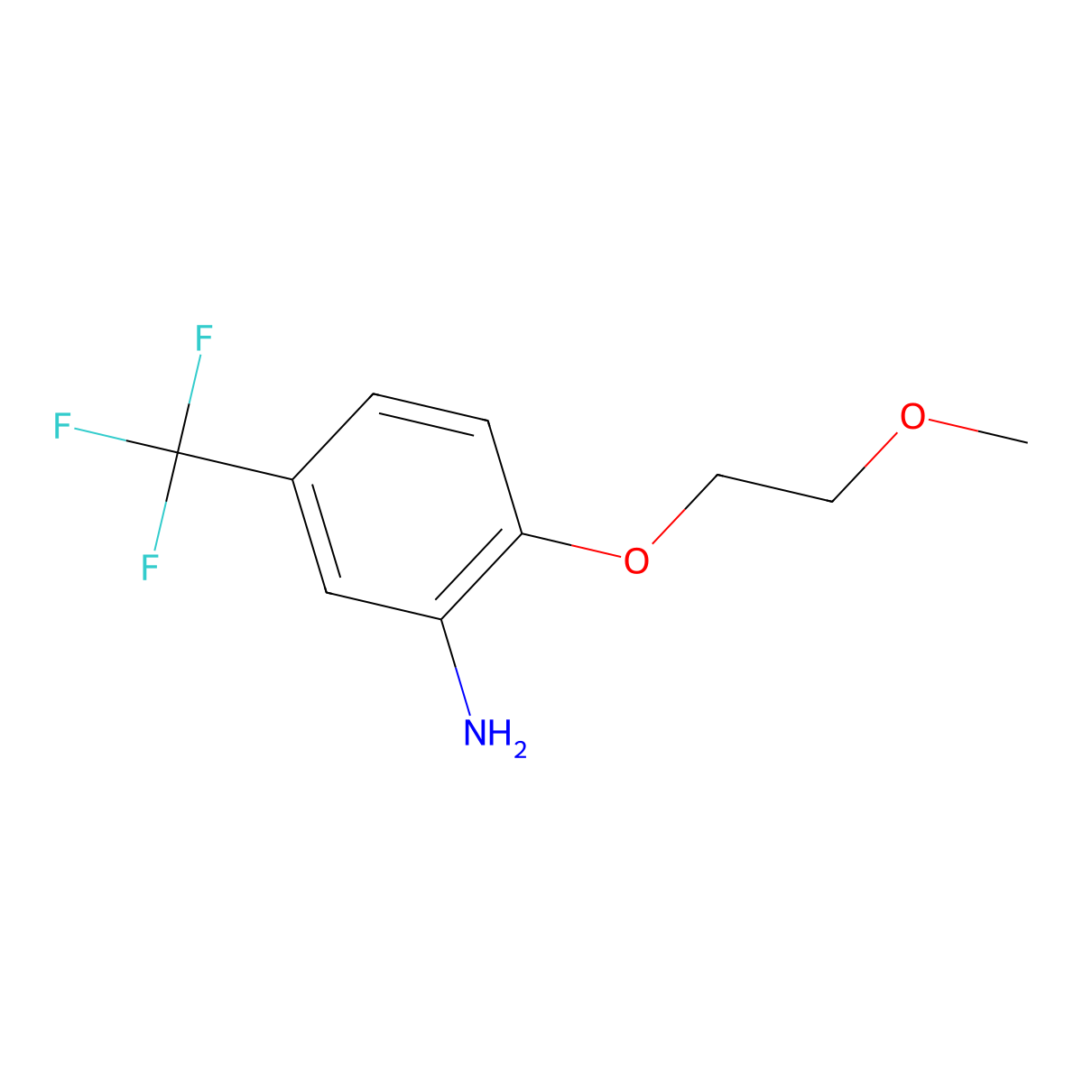 2-(2-Methoxyethoxy)-5-(trifluoromethyl)aniline molecular structure, CAS 49750-74-5