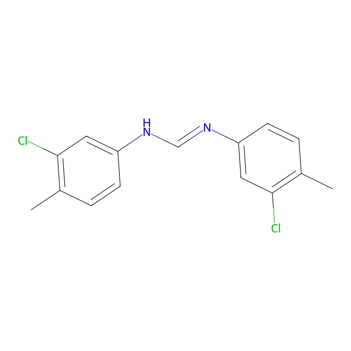 N,N'-Bis(3-chloro-4-methylphenyl)formamidine molecular structure, CAS 49755-02-4