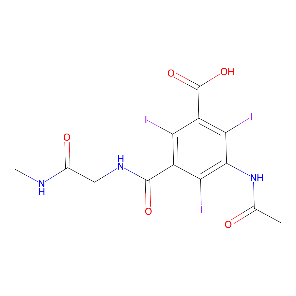 Ioglicic Acid molecular structure, CAS 49755-67-1