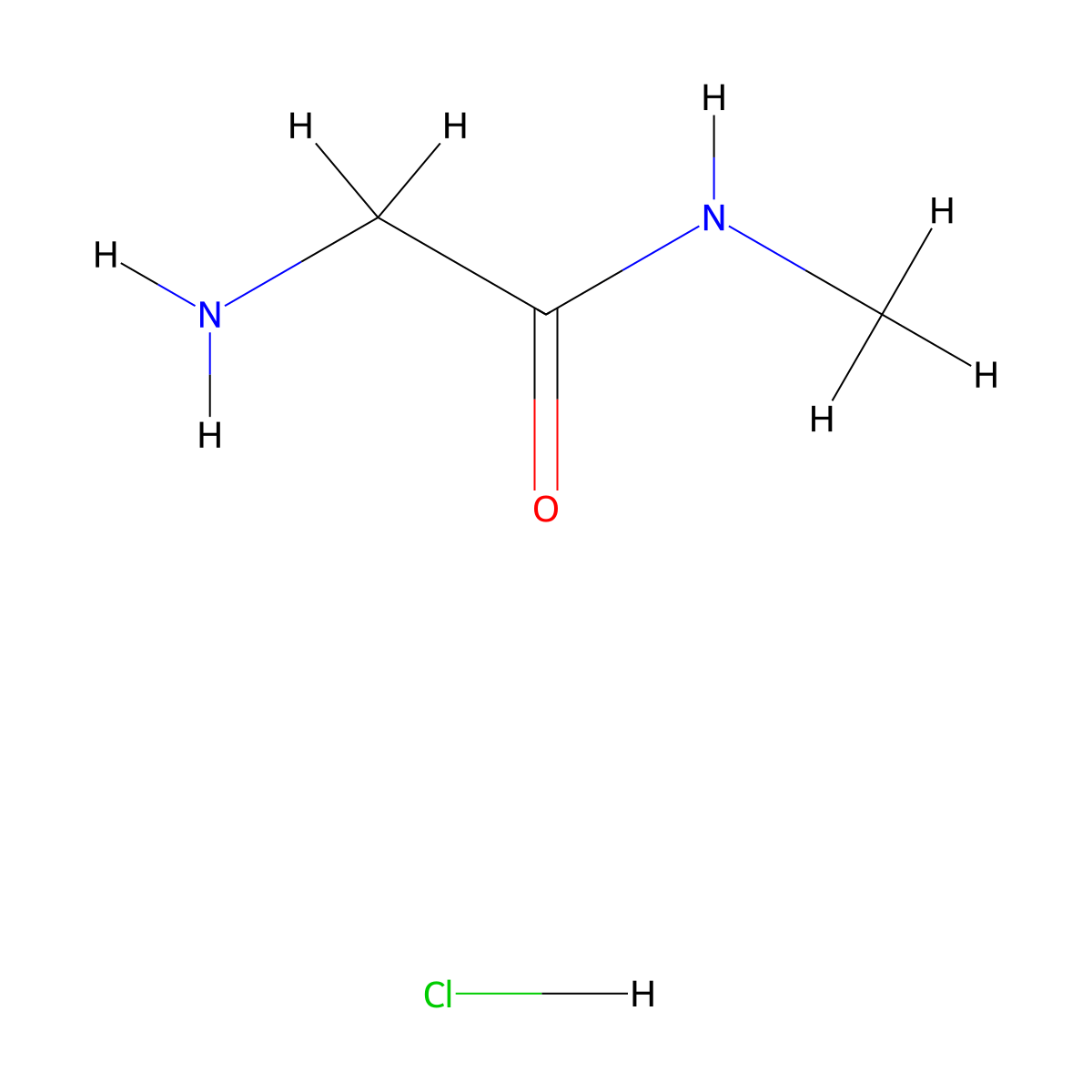 2-amino-N-methylacetamide hydrochloride molecular structure, CAS 49755-94-4