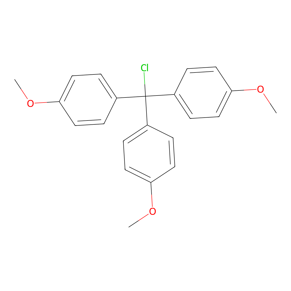 4,4',4''-Trimethoxytrityl chloride molecular structure, CAS 49757-42-8