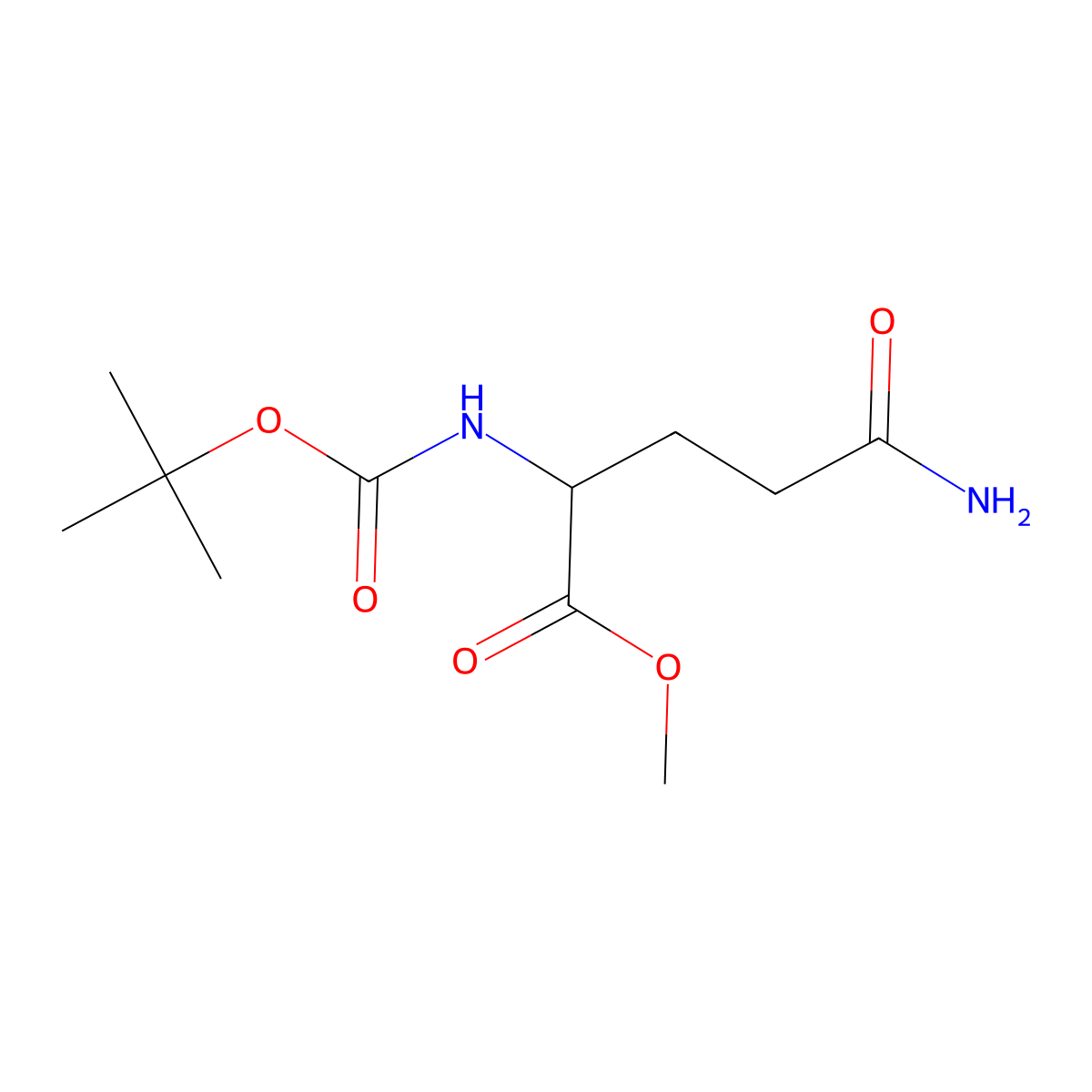 Boc-L-glutamine methyl ester molecular structure, CAS 4976-88-9