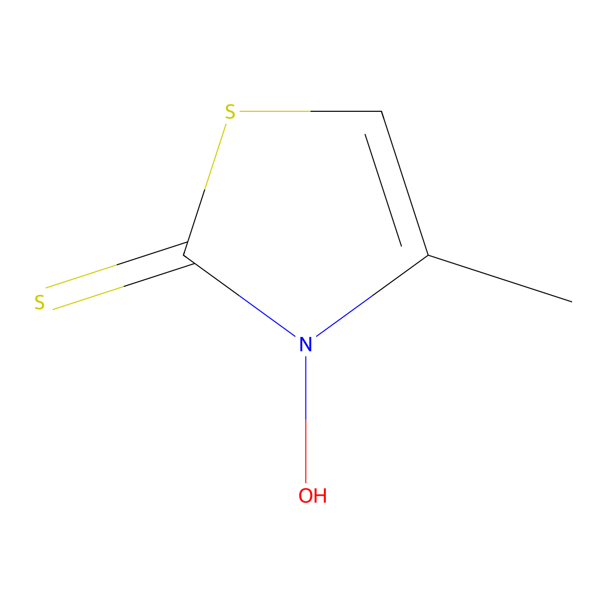 3-Hydroxy-4-methyl-2(3H)-thiazolethione molecular structure, CAS 49762-08-5