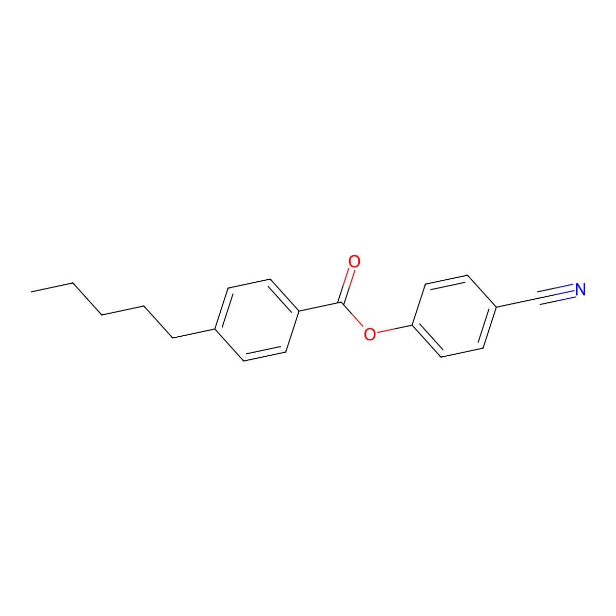 Benzoic acid, 4-pentyl-, 4-cyanophenyl ester molecular structure, CAS 49763-64-6