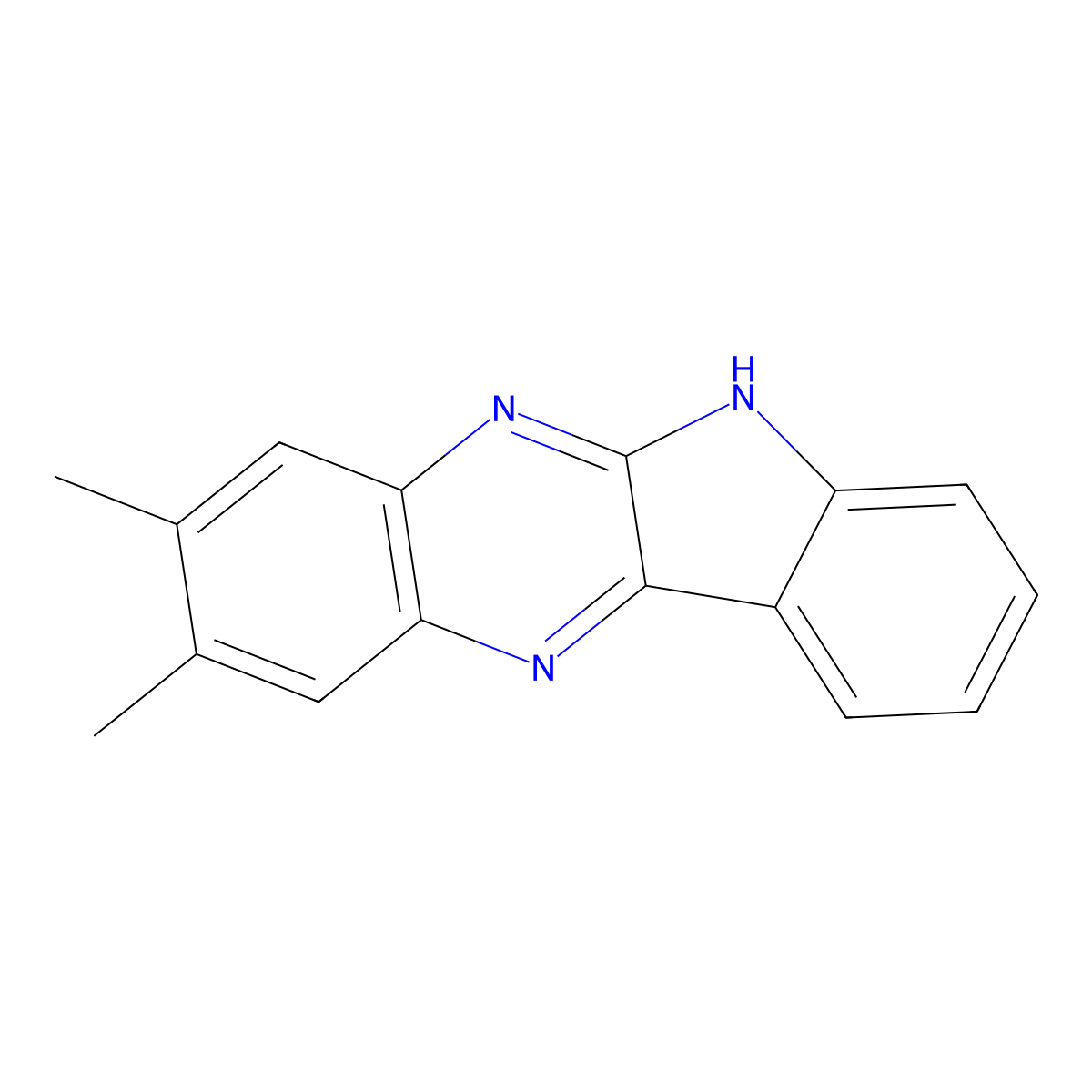 2,3-Dimethyl-6H-indolo(2,3-b)quinoxaline molecular structure, CAS 49764-30-9