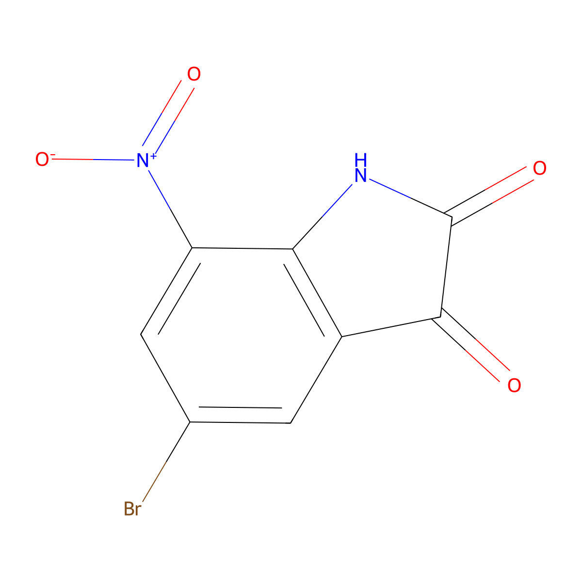 5-Bromo-7-nitroisatin molecular structure, CAS 49764-59-2