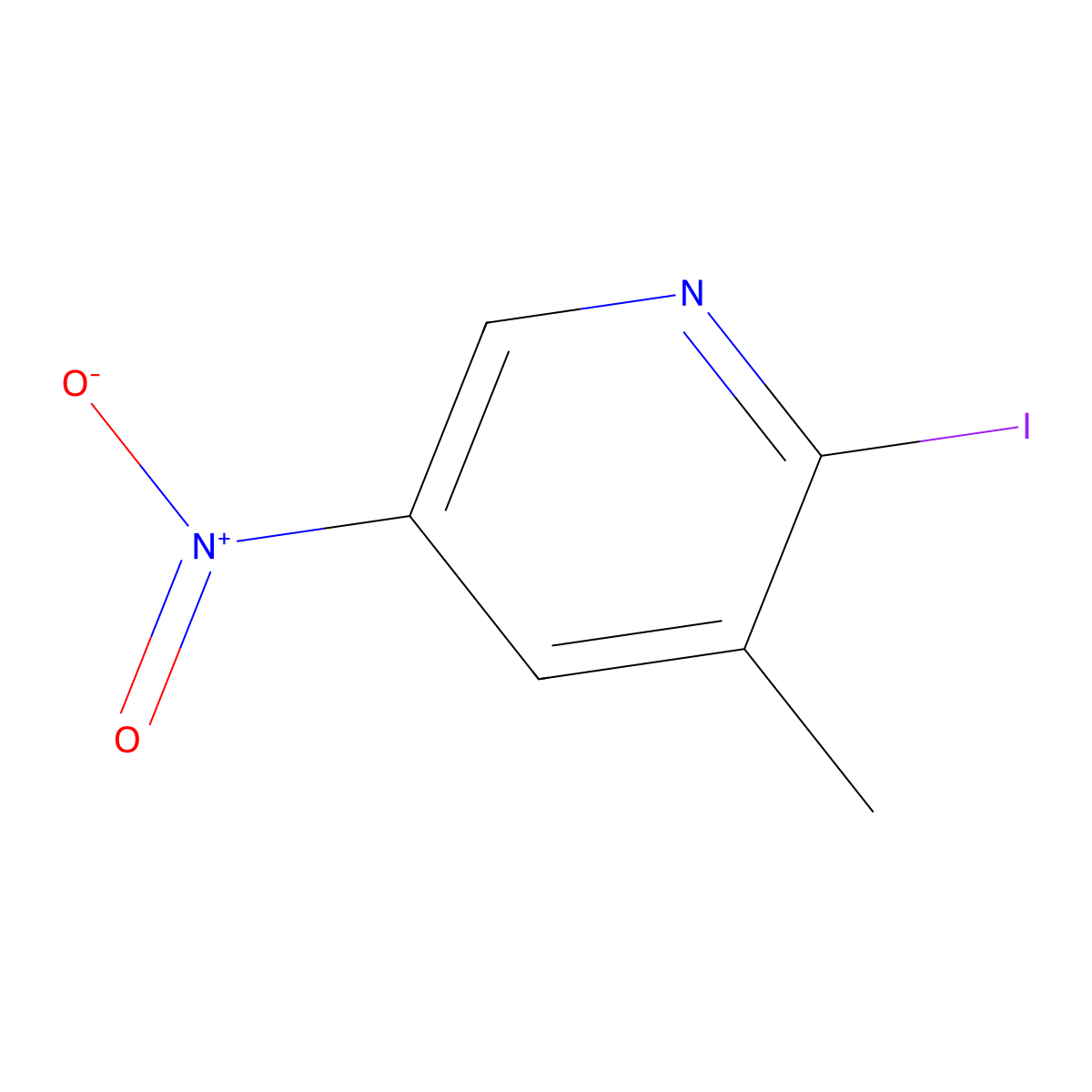 2-Iodo-3-methyl-5-nitropyridine molecular structure, CAS 49767-15-9