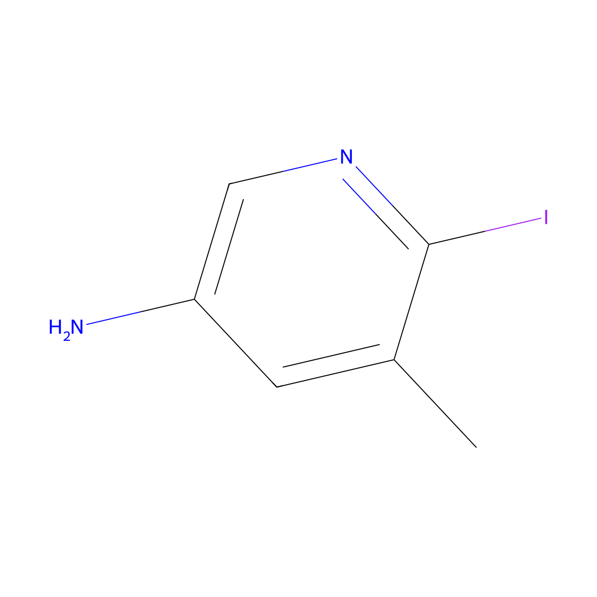 6-Iodo-5-methylpyridin-3-amine molecular structure, CAS 49767-16-0