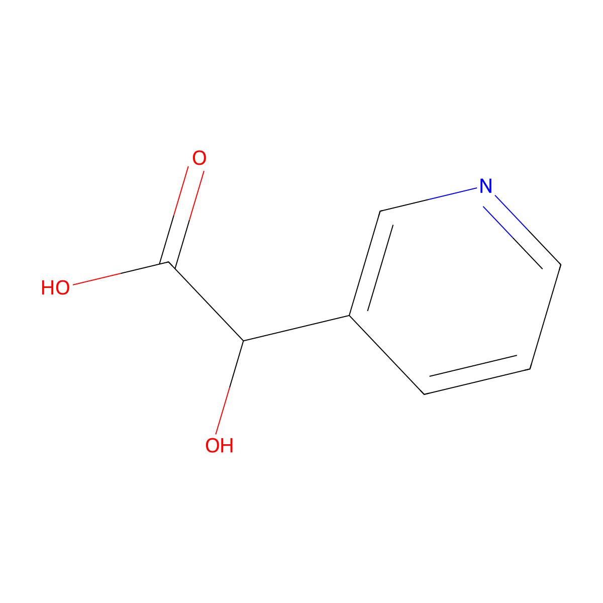 alpha-Hydroxypyridine-3-acetic acid molecular structure, CAS 49769-60-0