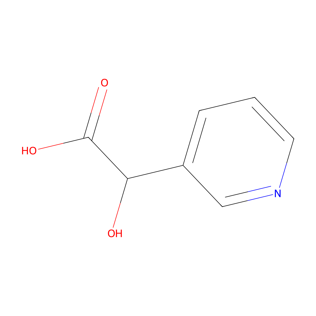 alpha-Hydroxypyridine-3-acetic acid molecular structure, CAS 49769-60-0