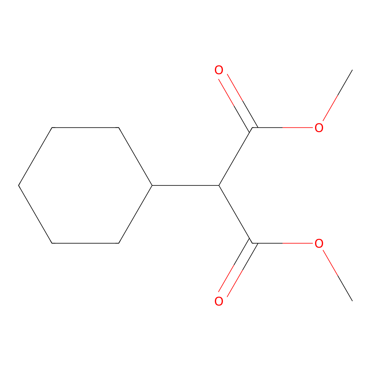 Dimethyl cyclohexylpropanedioate molecular structure, CAS 49769-76-8