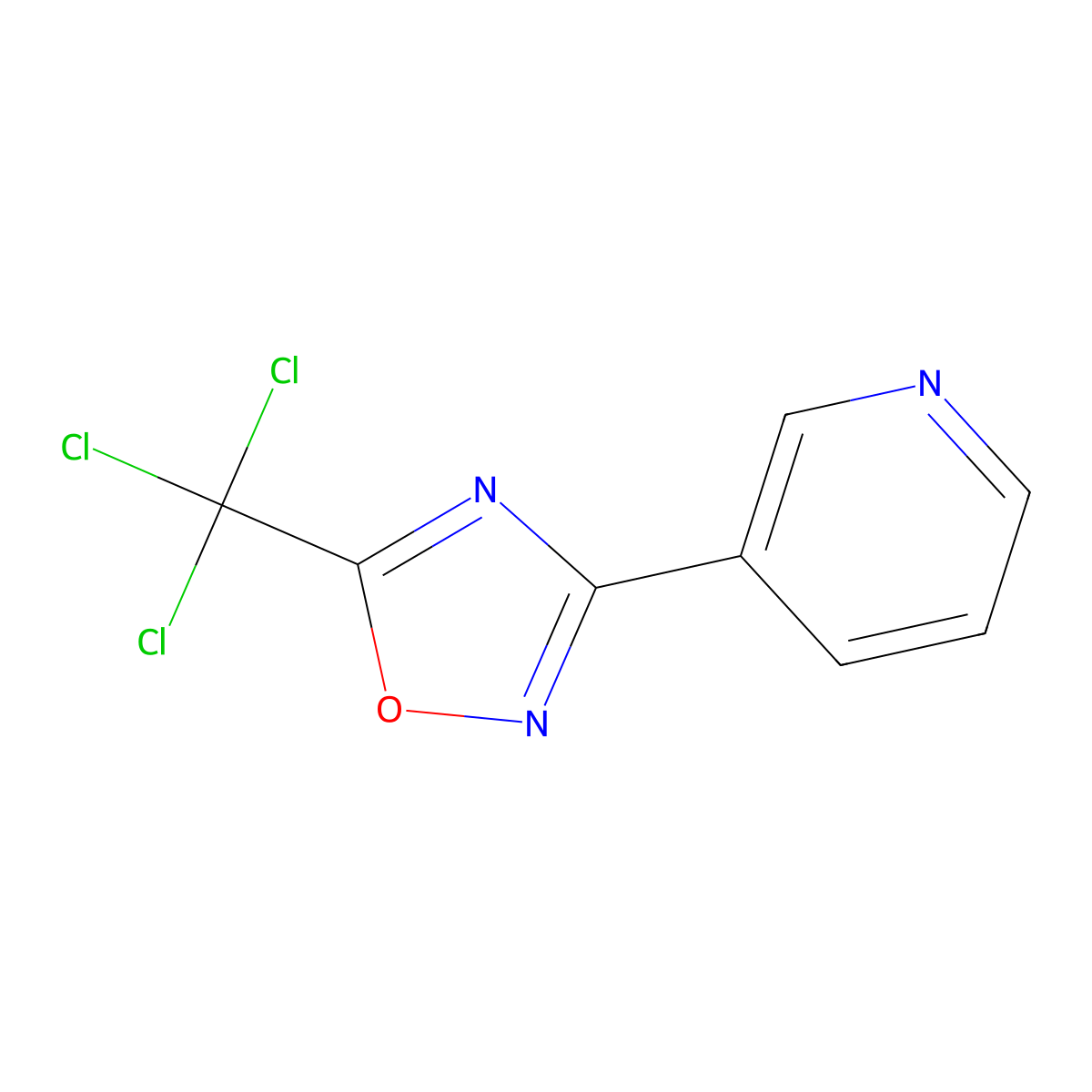 3-(Pyridin-3-YL)-5-(trichloromethyl)-1,2,4-oxadiazole molecular structure, CAS 49773-09-3