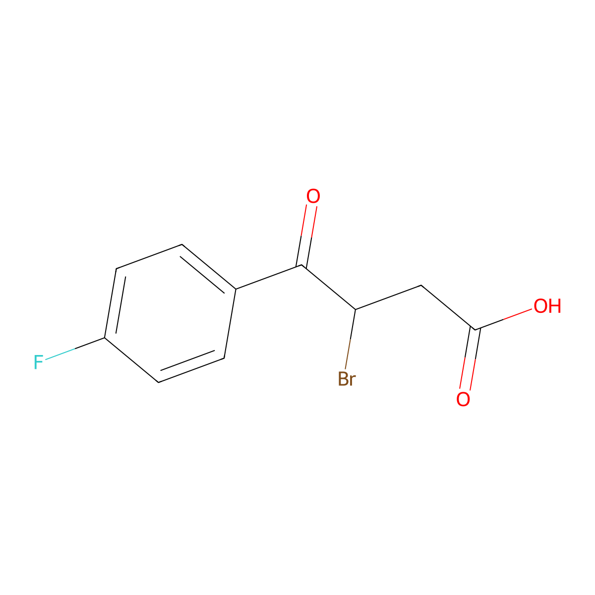 3-Bromo-4-(4-fluorophenyl)-4-oxobutanoic acid molecular structure, CAS 49780-08-7