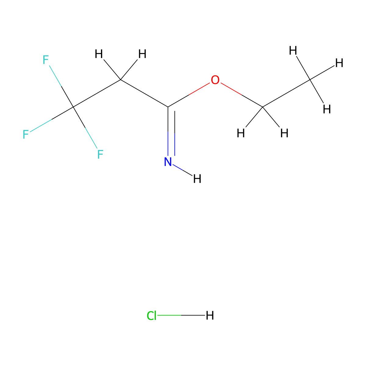Ethyl 3,3,3-trifluoropropanimidate hydrochloride molecular structure, CAS 49781-46-6