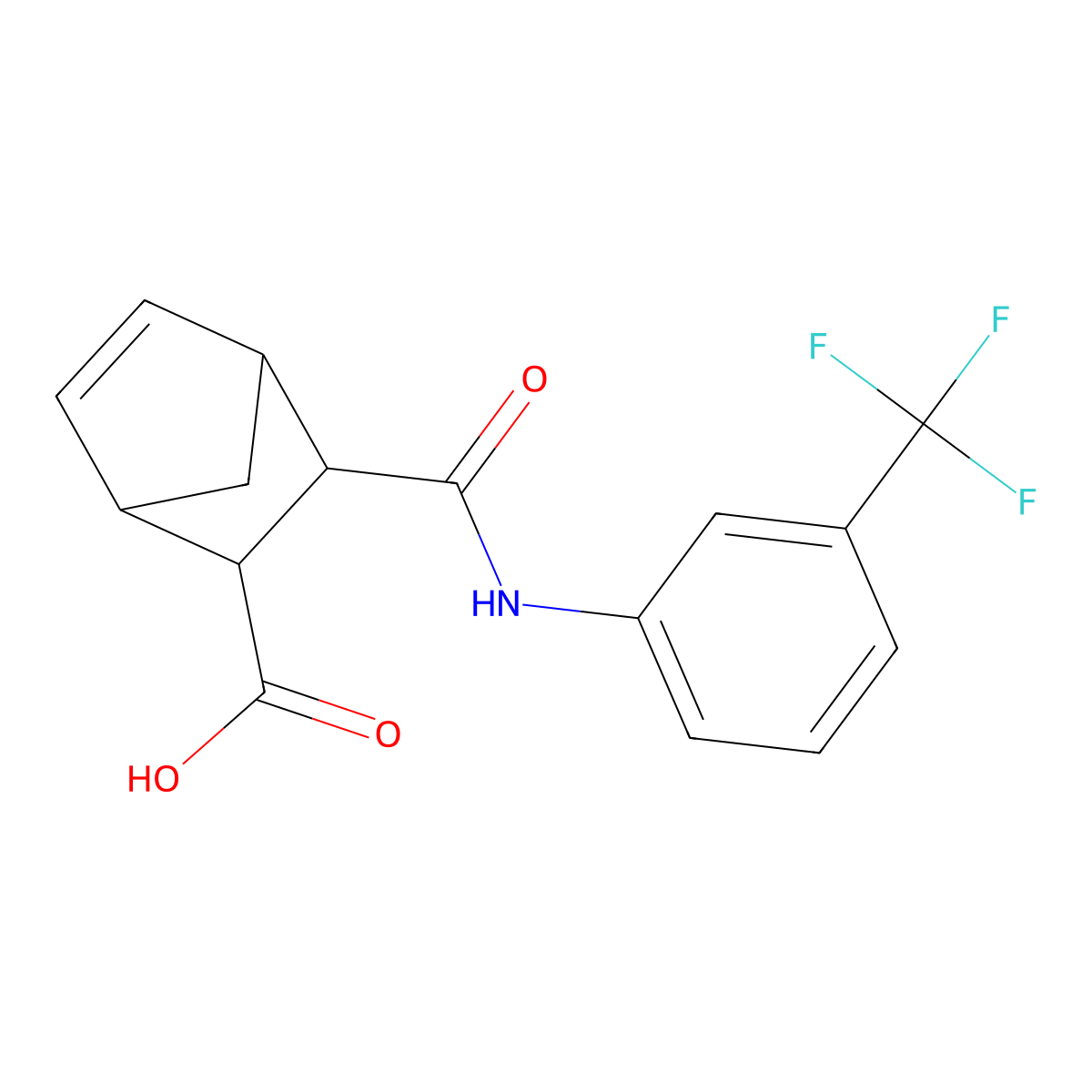 3-({[3-(Trifluoromethyl)phenyl]amino}carbonyl)bicyclo[2.2.1]hept-5-ene-2-carboxylic acid molecular structure, CAS 497819-89-3