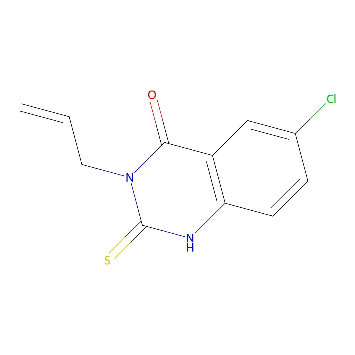 3-allyl-6-chloro-2-mercaptoquinazolin-4(3H)-one molecular structure, CAS 49782-31-2