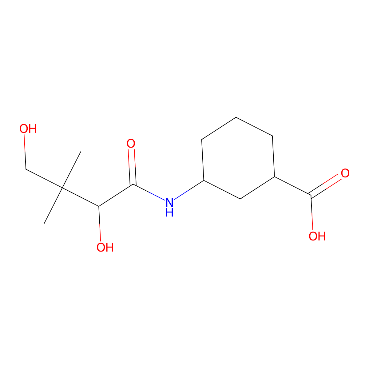 3-(2,4-Dihydroxy-3,3-dimethylbutanamido)cyclohexanecarboxylic acid molecular structure, CAS 497820-06-1