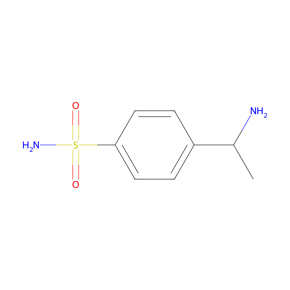 4-(1-Aminoethyl)benzene-1-sulfonamide molecular structure, CAS 49783-81-5