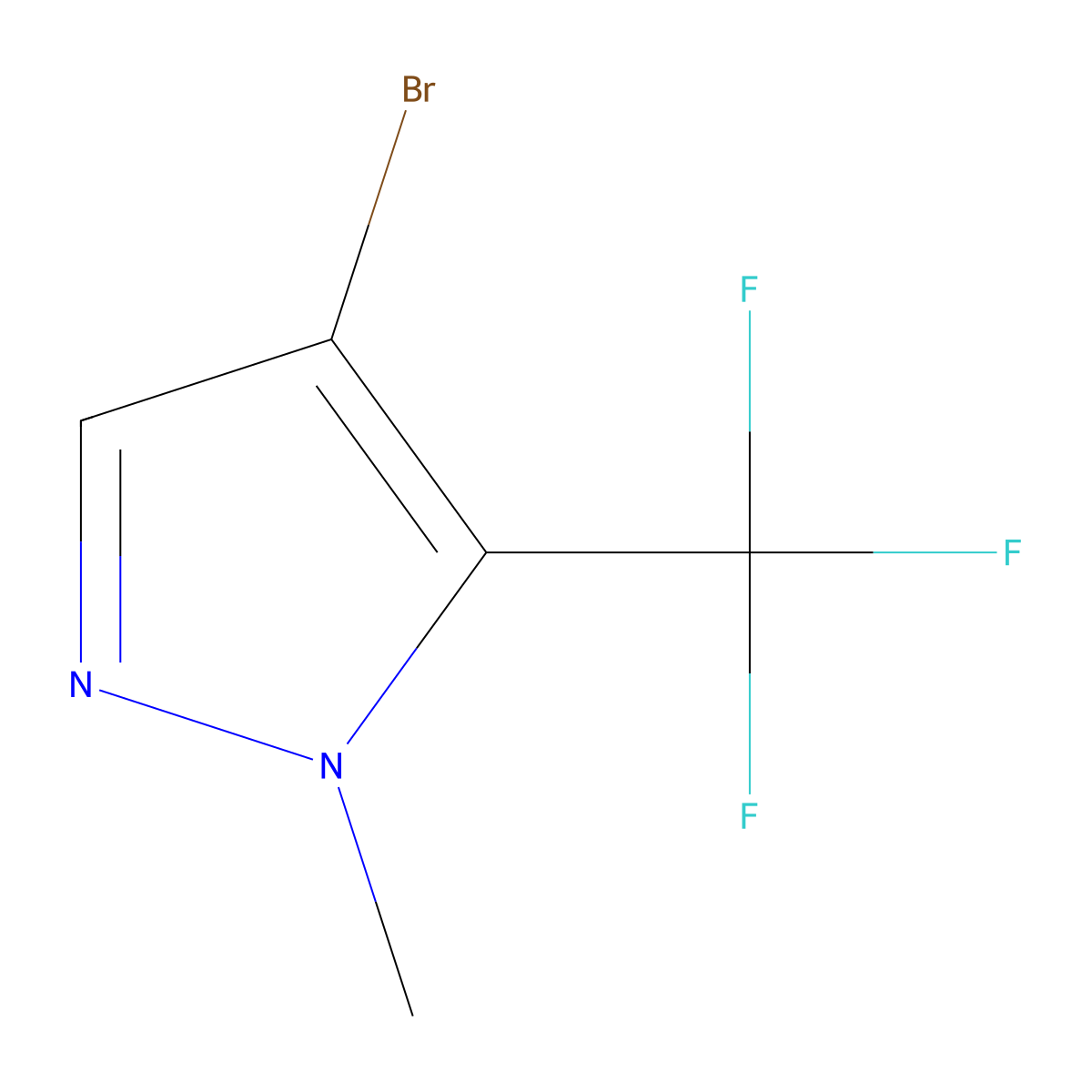 4-bromo-1-methyl-5-(trifluoromethyl)-1H-pyrazole molecular structure, CAS 497832-98-1