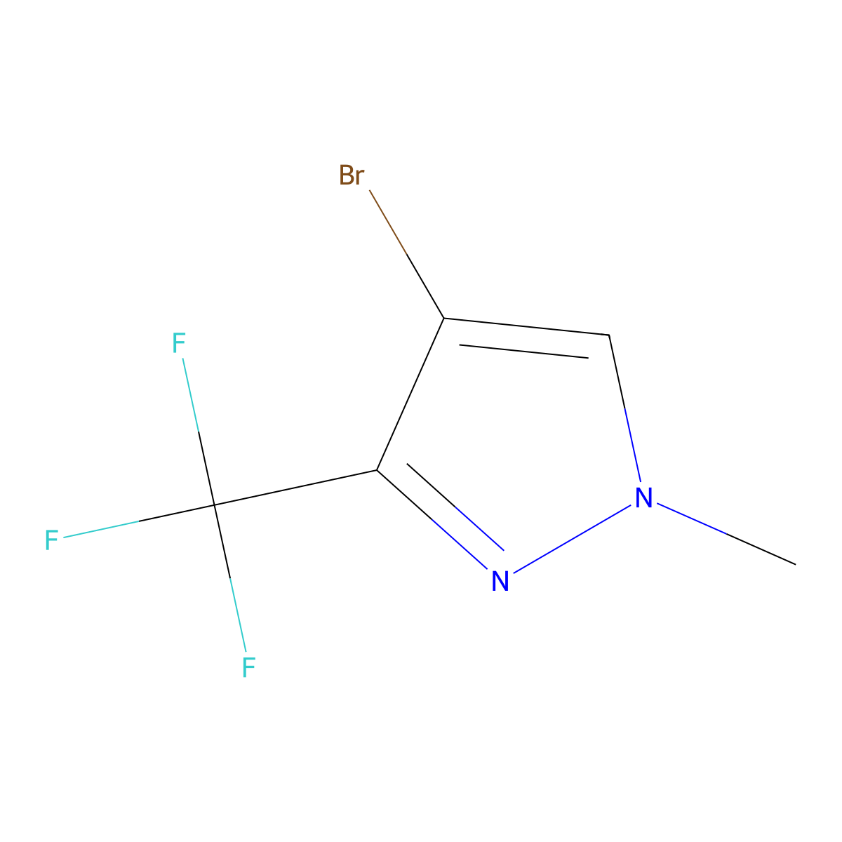 4-Bromo-1-methyl-3-(trifluoromethyl)-1H-pyrazole molecular structure, CAS 497832-99-2