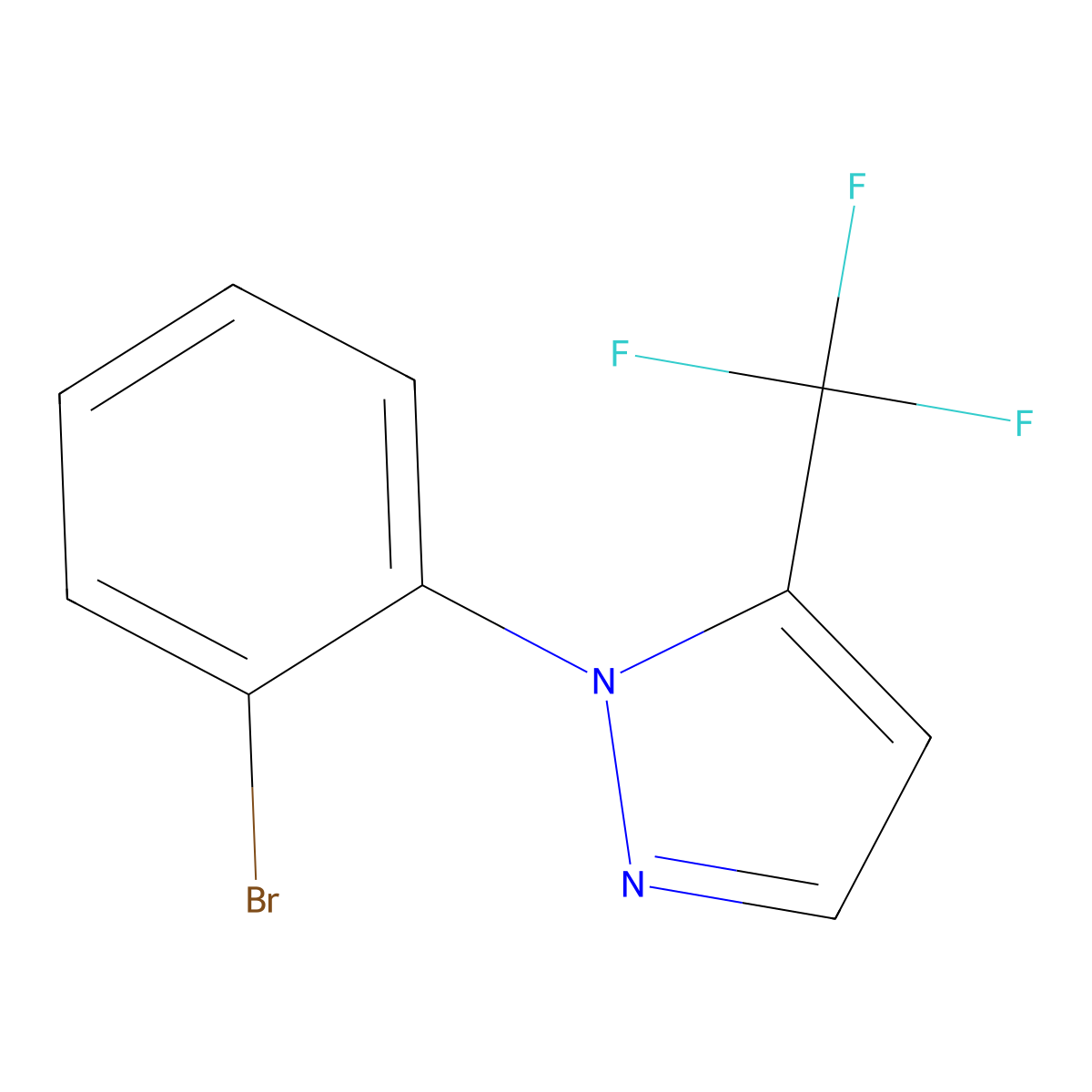 1-(2-bromophenyl)-5-(trifluoromethyl)-1H-pyrazole molecular structure, CAS 497833-00-8