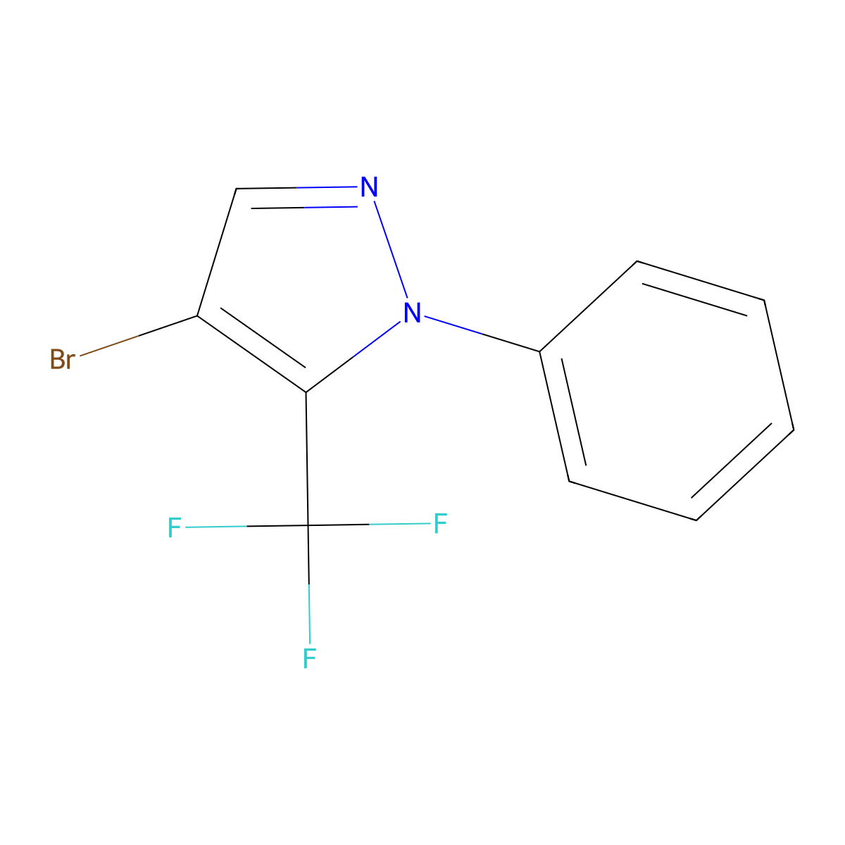4-bromo-1-phenyl-5-(trifluoromethyl)-1H-pyrazole molecular structure, CAS 497833-01-9