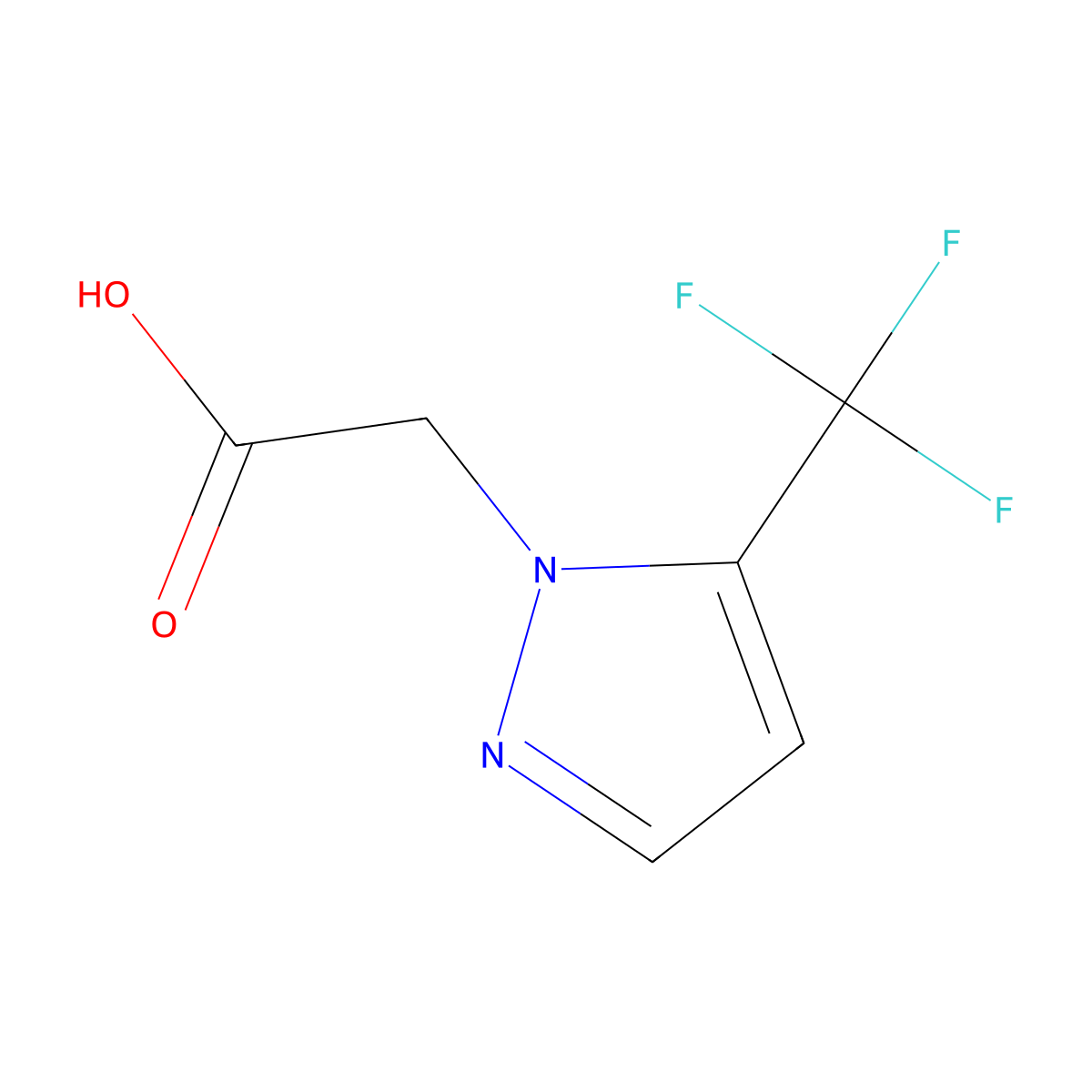 5-(Trifluoromethyl)-1H-pyrazole-1-acetic acid molecular structure, CAS 497833-02-0