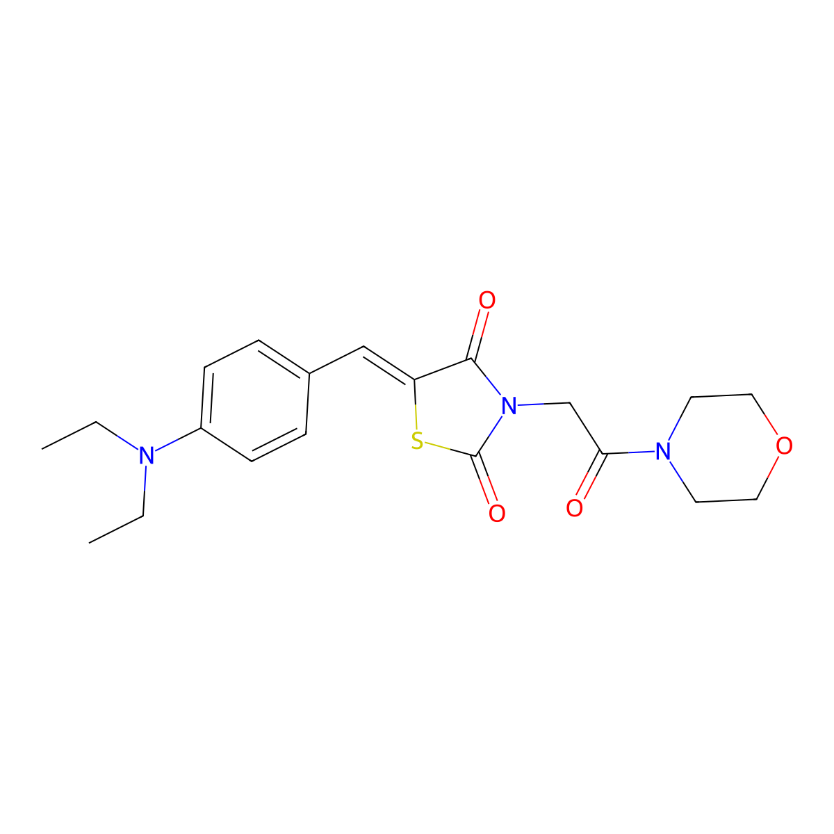 5-[[4-(Diethylamino)phenyl]methylene]-3-[2-(4-morpholinyl)-2-oxoethyl]-2,4-thiazolidinedione molecular structure, CAS 497836-11-0