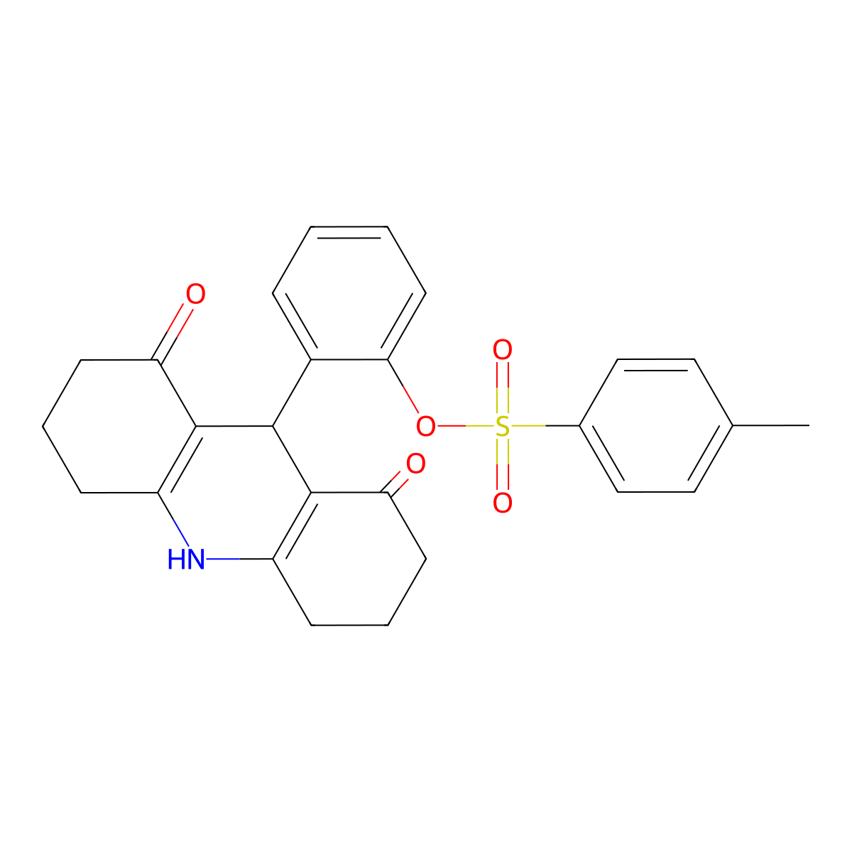 2-(1,8-Dioxo-1,2,3,4,5,6,7,8,9,10-decahydroacridin-9-yl)phenyl 4-methylbenzenesulfonate molecular structure, CAS 497836-48-3