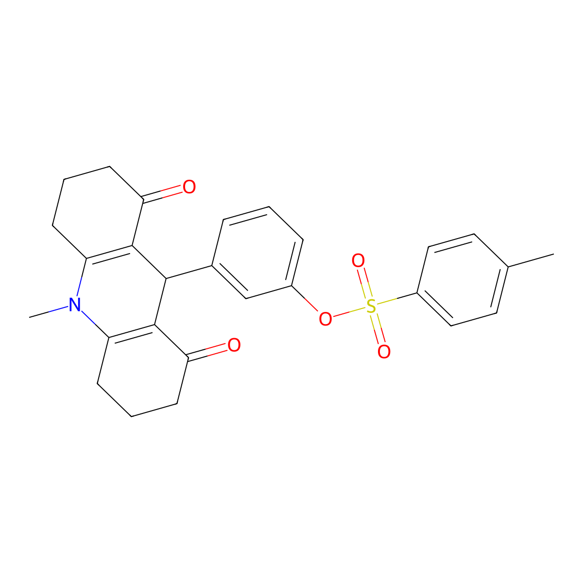 3-(10-Methyl-1,8-dioxo-1,2,3,4,5,6,7,8,9,10-decahydroacridin-9-yl)phenyl 4-methylbenzenesulfonate molecular structure, CAS 497836-54-1