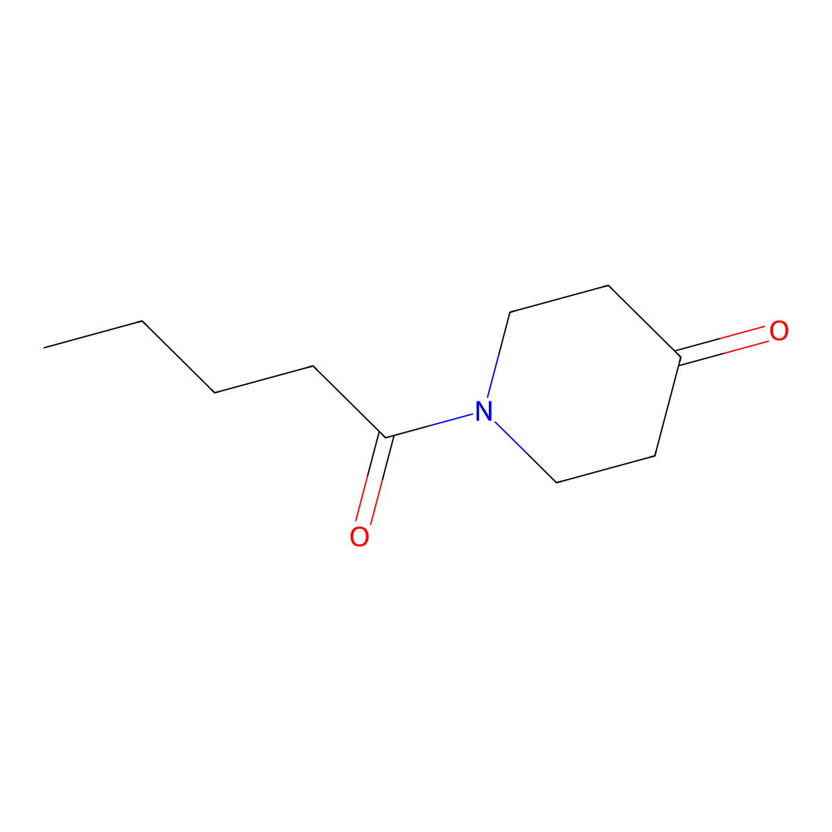1-Pentanoylpiperidin-4-one molecular structure, CAS 497838-39-8