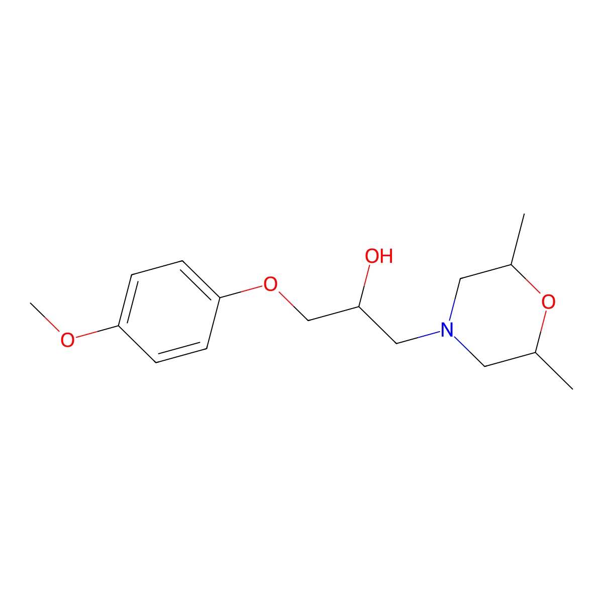 1-(2,6-Dimethyl-4-morpholinyl)-3-(4-methoxyphenoxy)-2-propanol molecular structure, CAS 497848-69-8