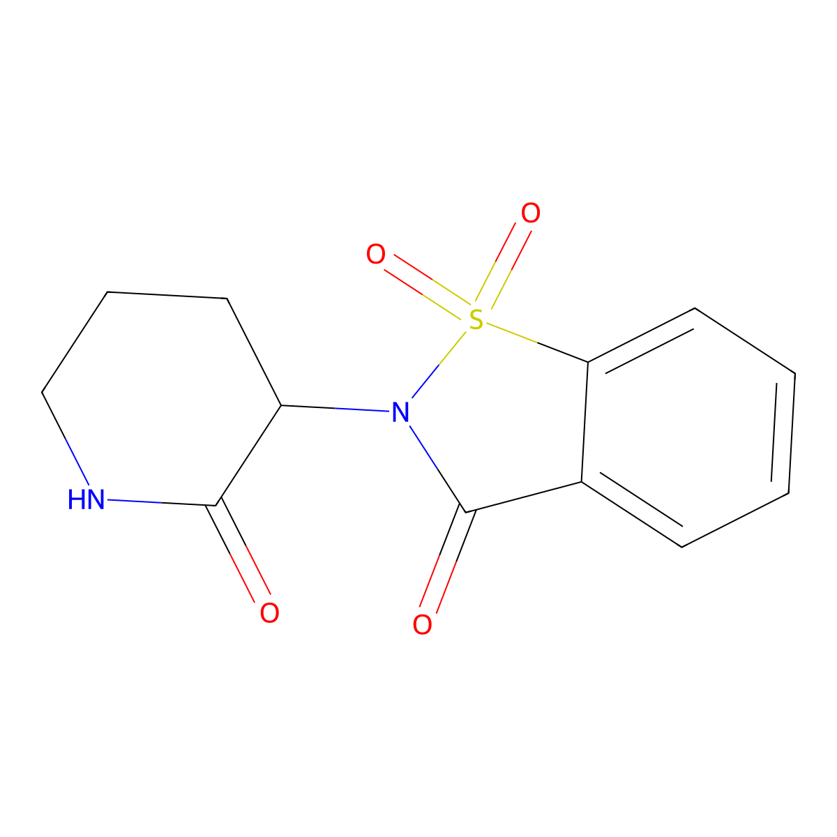 1,2-Benzisothiazol-3(2H)-one, 2-(2-oxo-3-piperidinyl)-, 1,1-dioxide molecular structure, CAS 49785-74-2
