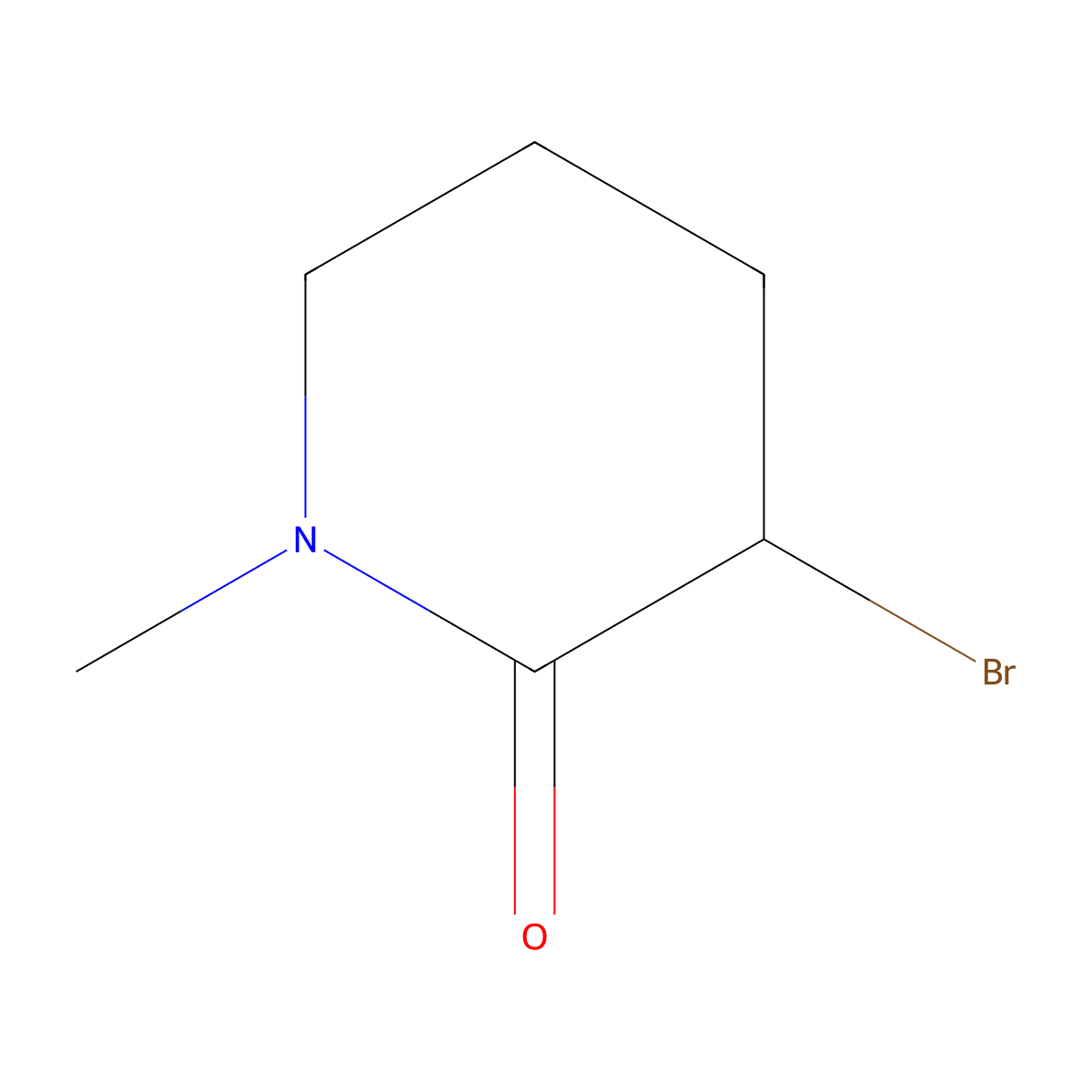 3-Bromo-1-methylpiperidin-2-one molecular structure, CAS 49785-85-5