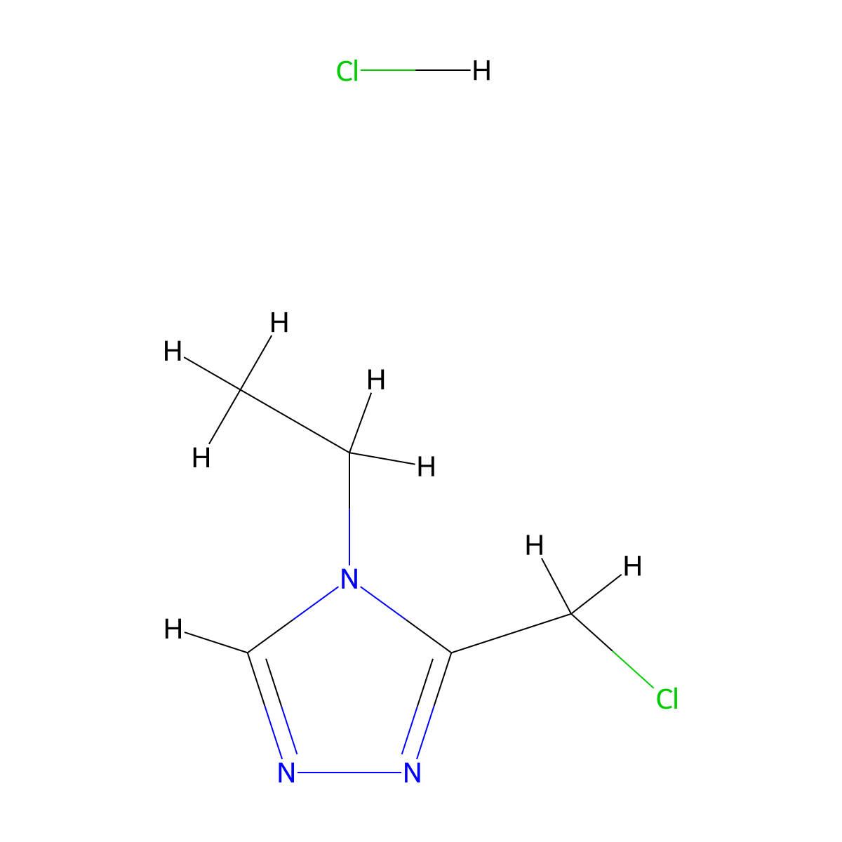 3-(Chloromethyl)-4-ethyl-4H-1,2,4-triazole hydrochloride molecular structure, CAS 497851-80-6