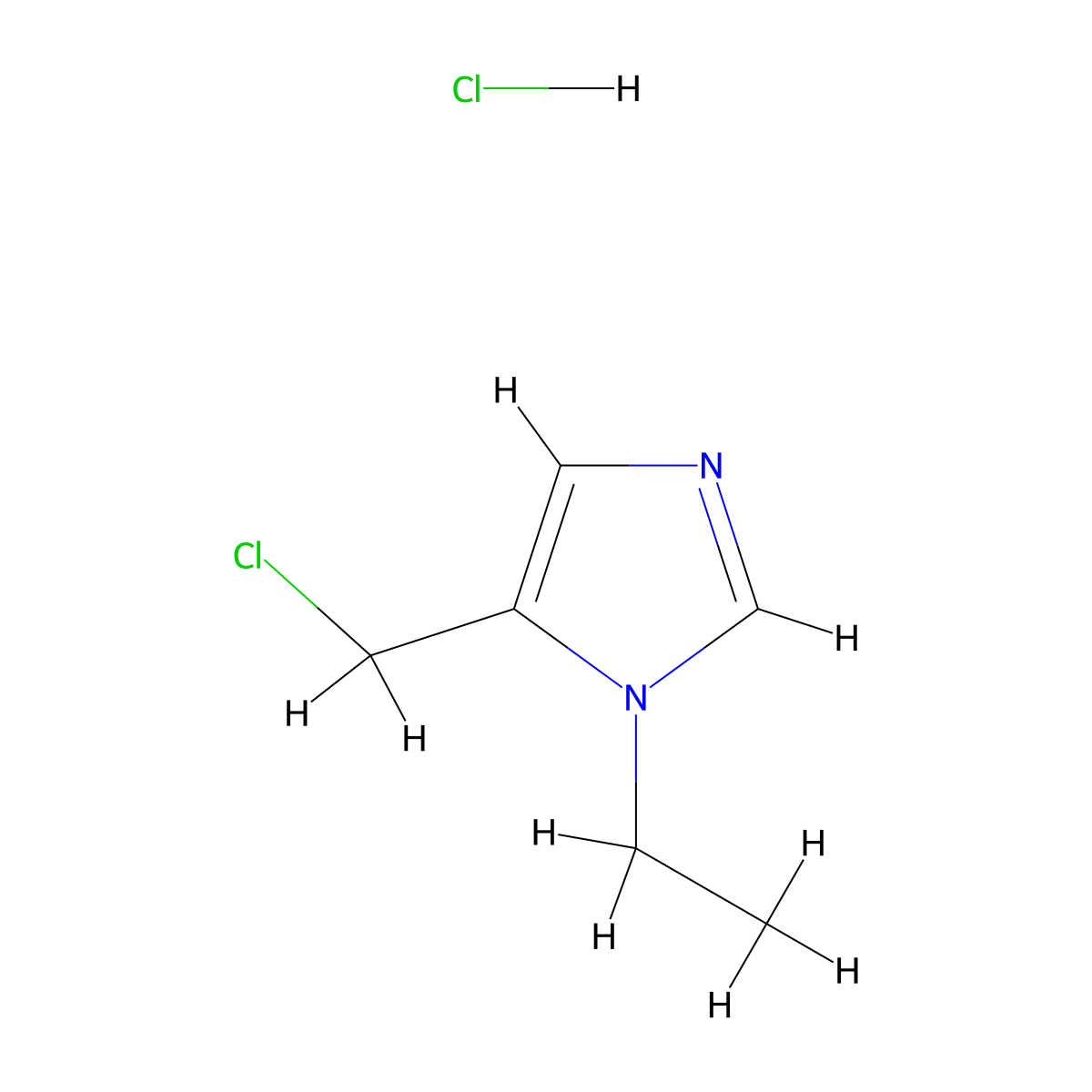 5-(Chloromethyl)-1-Ethyl-1H-Imidazole Hydrochloride molecular structure, CAS 497853-90-4