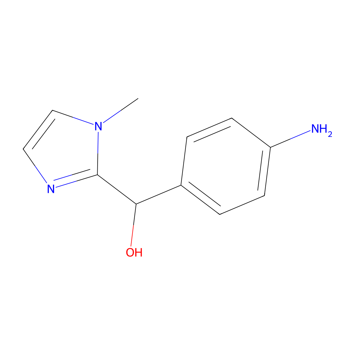 (4-aminophenyl)(1-methyl-1H-imidazol-2-yl)methanol molecular structure, CAS 497853-95-9