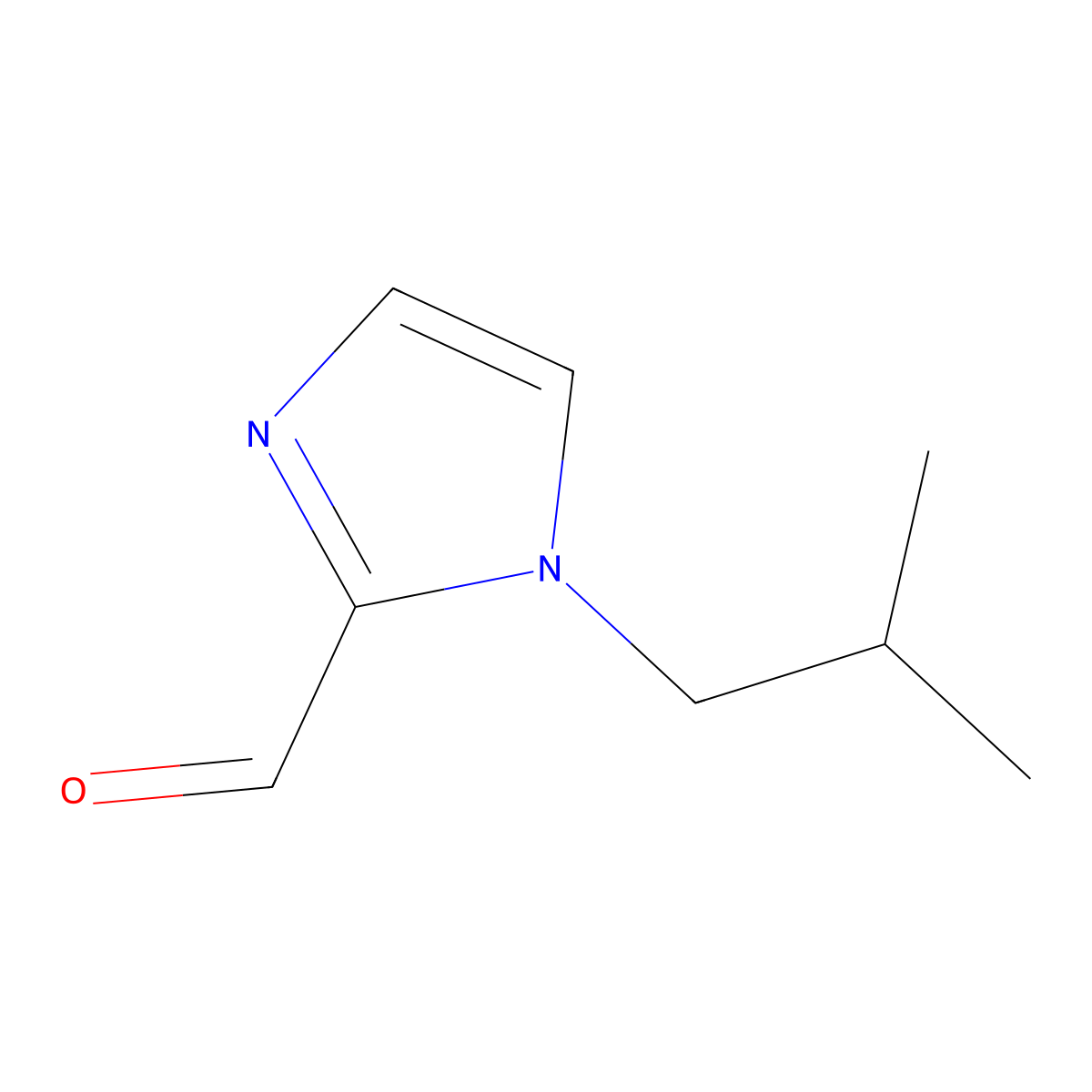 1-(2-methylpropyl)-1H-imidazole-2-carbaldehyde molecular structure, CAS 497855-76-2