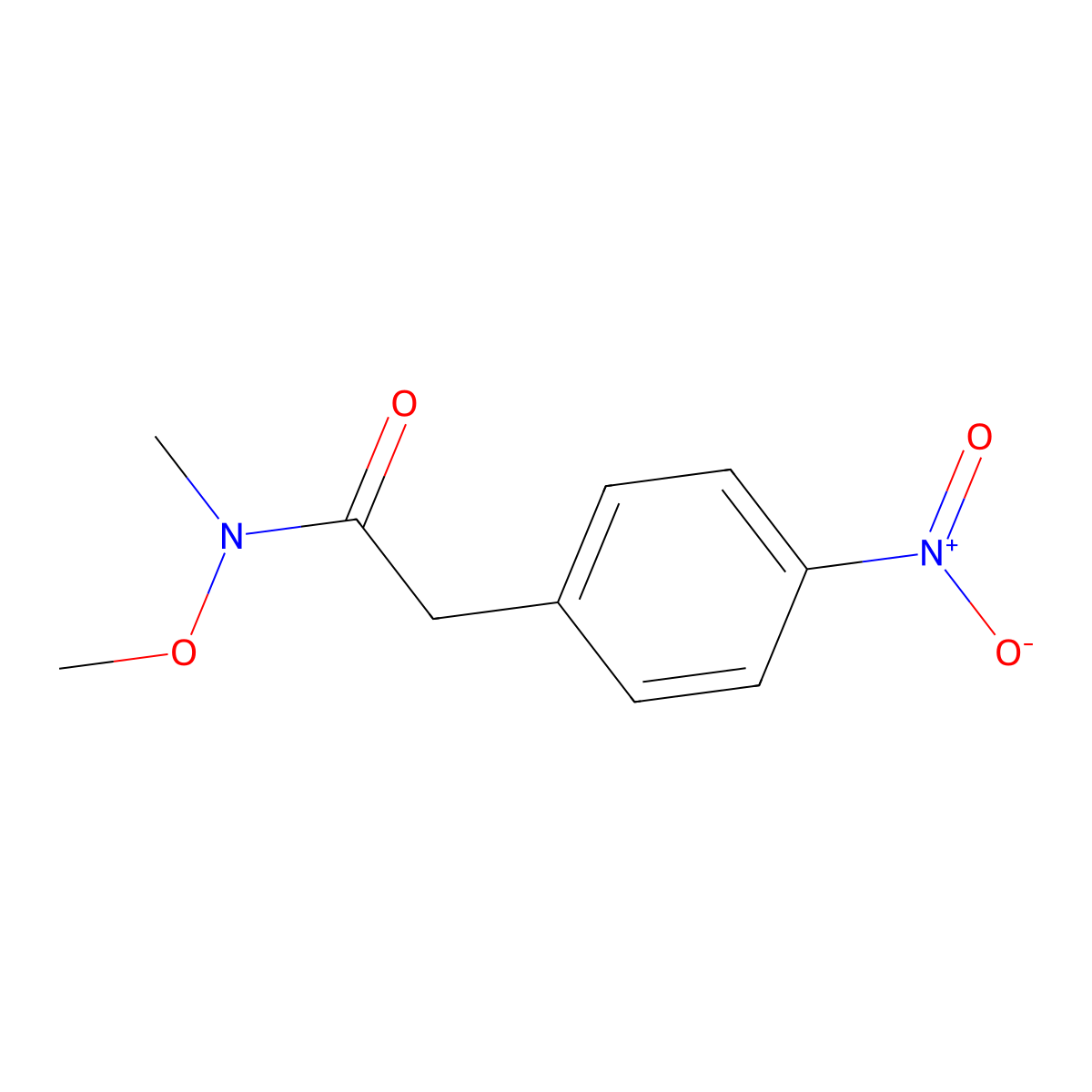 N-Methoxy-N-methyl-2-(4-nitrophenyl)acetamide molecular structure, CAS 497856-35-6